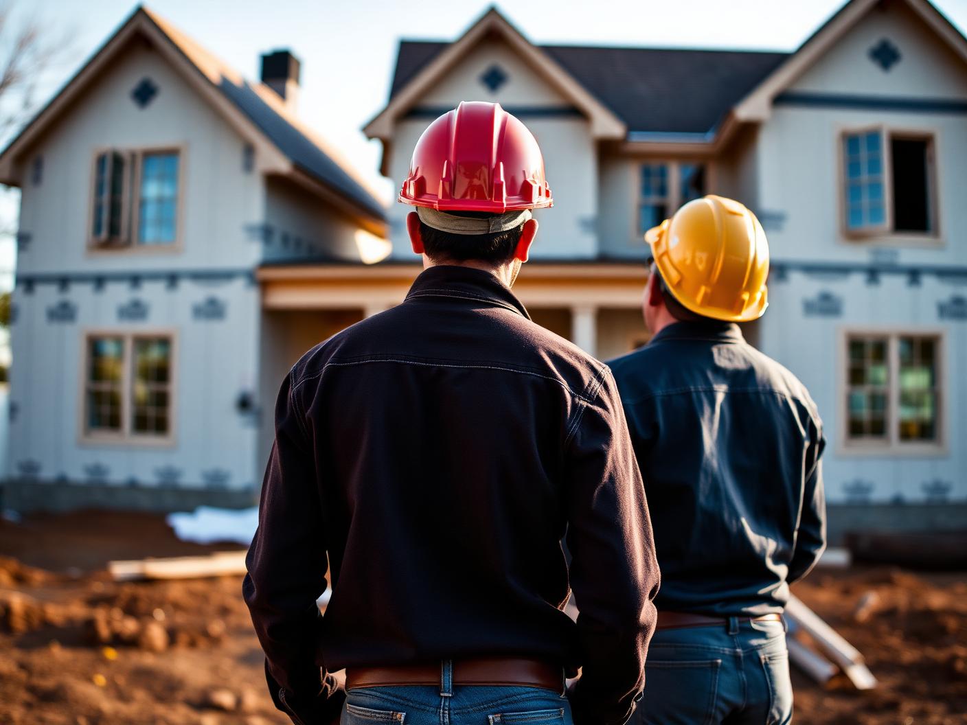 DA Construction reviewing project plans on site