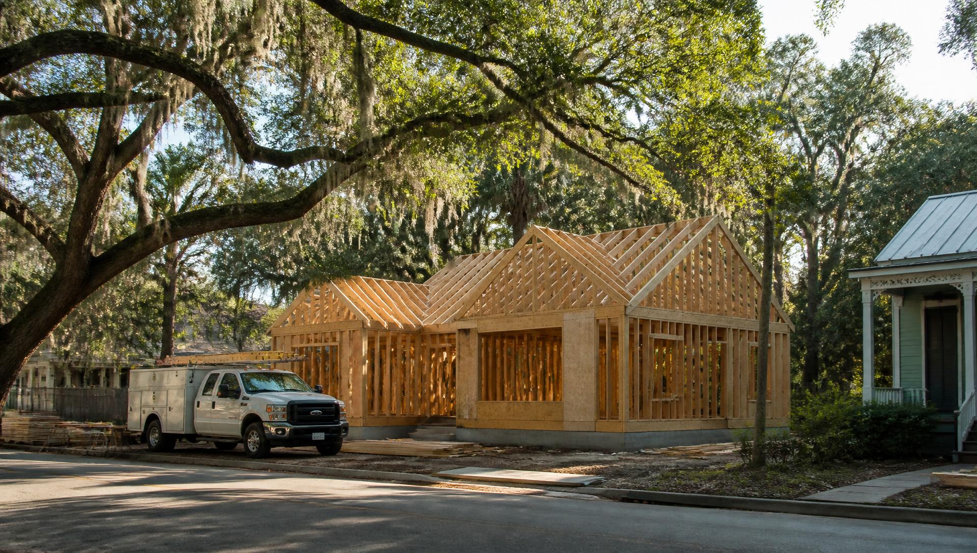 Construction work in Mount Dora, Florida